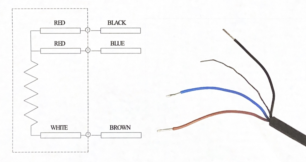 Wiring Diagram for RTD Temperature Sensor Cartridge Part Number C-3E16M8-11.